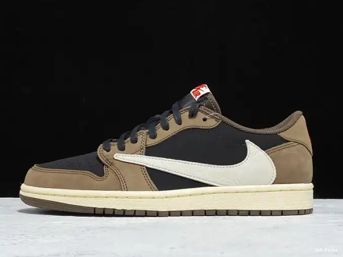 1st Kicks Scott Mocha Travis SP OG Air CQ4277-001 x Low Dark 1 Jordan 0612